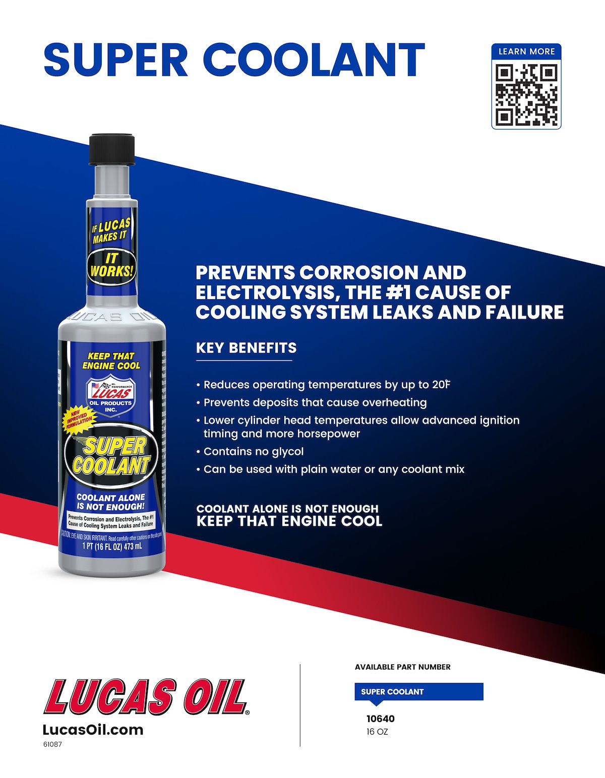 Lucas Oil Coolant Additive, 16 oz Bottle - 10640