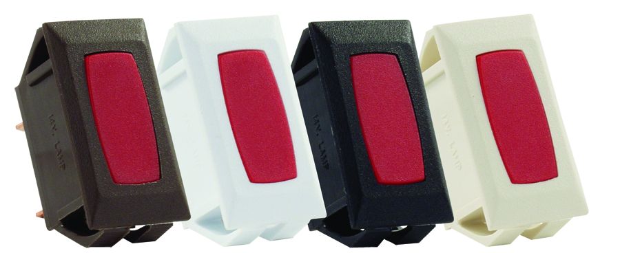 JR Products Power Indicator Light, 12 V, 10 amp At 14 V DC, 1.125 in x 0.550 in Cutout - 12725