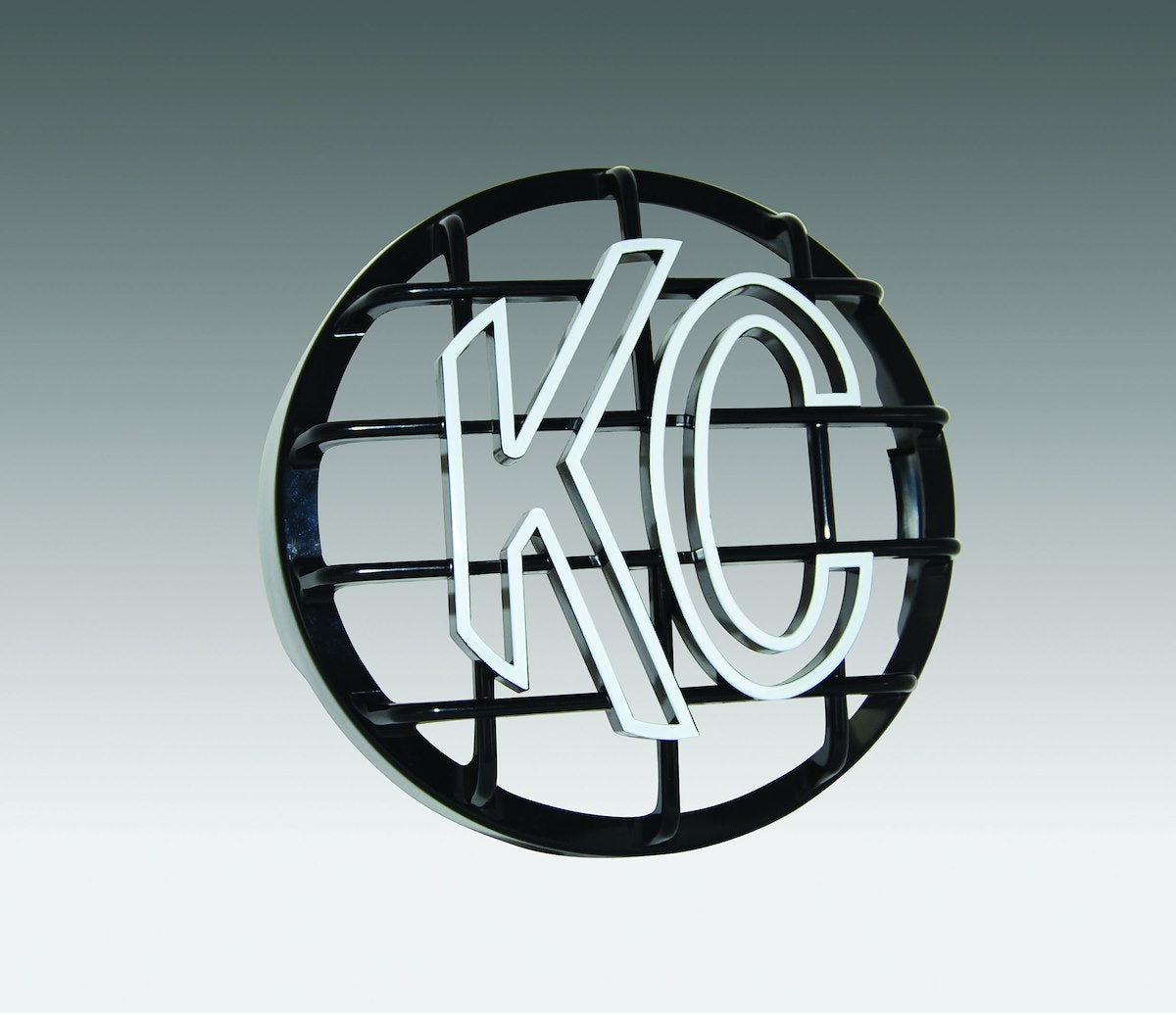 KC HiLiTES Driving/Fog Light Grille, For Daylighter And SlimLite Series, 6 in Round Bar Style, White KC Logo On Black - 7210