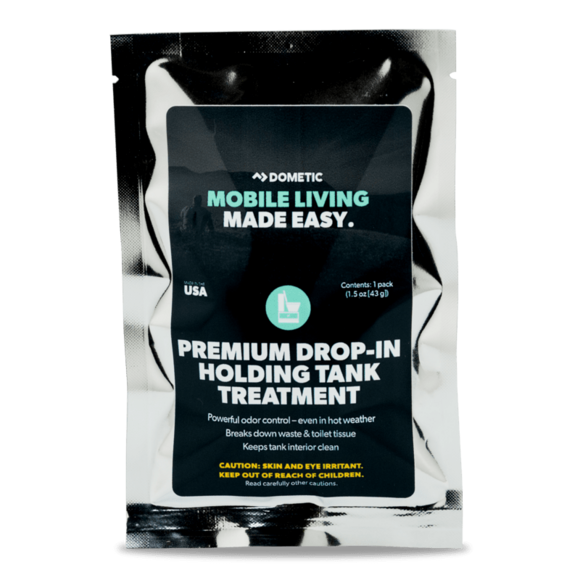 Dometic Waste Holding Tank Treatment, 1.5 oz Drop-In Individual Dose Packs, Container Of 12 Treatments - D1110001