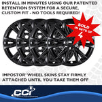 Coast2Coast Wheel Skin, 18 in, 6V Spokes, Gloss Black, Set Of 4 - IMP518BLK