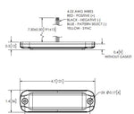Ecco Electronic Warning Light, ED Series, 4-3/4 in Length x 0.37 in Width x 1.4 in Height, Directional LED - ED3801A