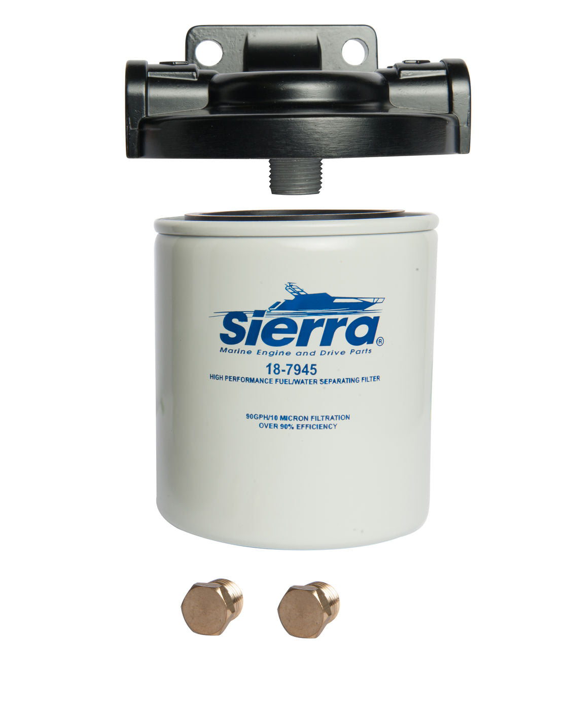 Sierra Marine Fuel Water Separator Filter, Marine Series, 10 Micron Element, 90 GPH - 18-7982-1