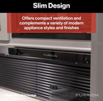 Furrion Stove Vent Hood, For 12 To 18 in Cabinet Depth, 10-11/16 in Width x 3-3/4 in Height Exhaust Duct, With LED Down Light - FHO23SACR-BL