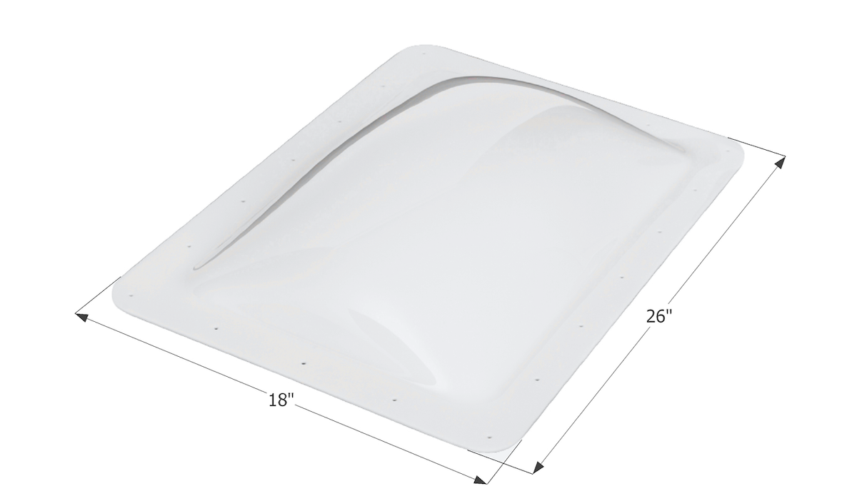 Icon Skylight, 4 in High Bubble Type Dome, For 22 in Length x 14 in Width Opening, 26 in Length x 18 in Width Flange - 01819