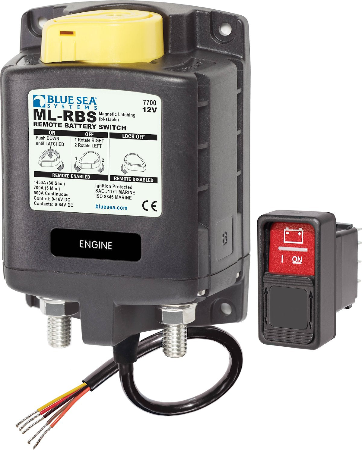 Blue Sea Battery Disconnect Switch, 12 V DC, 500 amp, Black - 7700-BSS