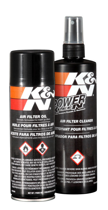 K&N Air Filter Cleaner Kit, 12 oz Bottle of Cleaner, 6-1/2 oz Spray Bottle of Oil - 99-5000