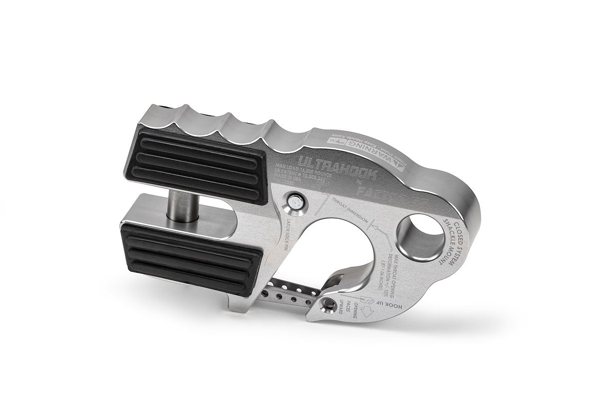 Factor 55 Winch Clevis Hook, For Up To 3/8 in Diameter Rope Or Cable, With Shackle Pin Mounting Hole For 3/4 in Pin, 16000 lb Capacity - 00250-05