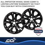 Coast2Coast Wheel Skin, 18 in, 5 Double Spokes, Gloss Black, Set Of 4 - IMP467BLK