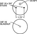 Firestone Industrial Helper Spring Bellows, 8.30 in Extended Height, 2.80 in Compressed Height, 6.60 in Diameter - 6781