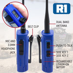 Rugged Radios HAM Radio, 136 MHz To 174 MHz And 400 MHz To 480 MHz Frequency, 1024 Channels And 250 Zone Capacity, 7.4 V DC - R1