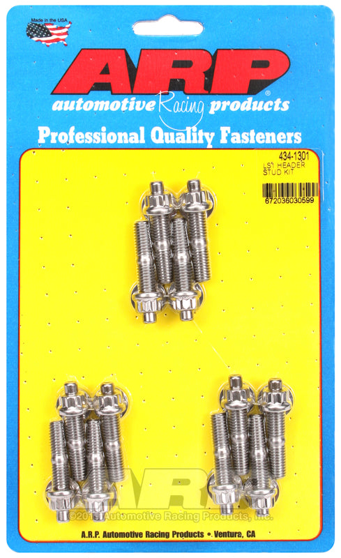 ARP Exhaust Header Stud, For Use With Gen III/LS Series Chevy Small Block, 12 Point Head Type, 8 Millimeter Diameter, Set Of 12 - 434-1301