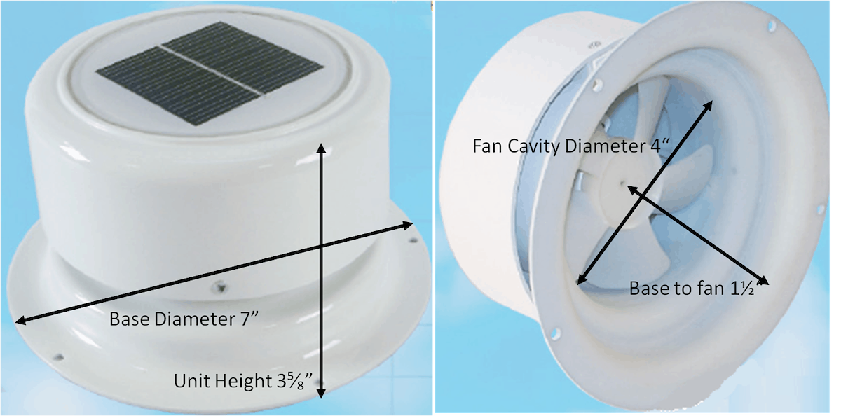 Ultra-Fab Products Sewer Vent, Solar Powered, White - 53-945001