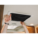Camco Roof Vent Insulation, For 14 in x 14 in Vents, 2-3/4 in Foam With Reflective Backing And Synthetic Fleece Layer, Black - 45196