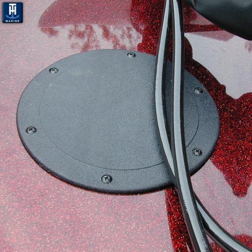 T-H Marine Boat Deck Plate, 5-5/8 in Outer Diameter, Matte Black - SDP-1-DP