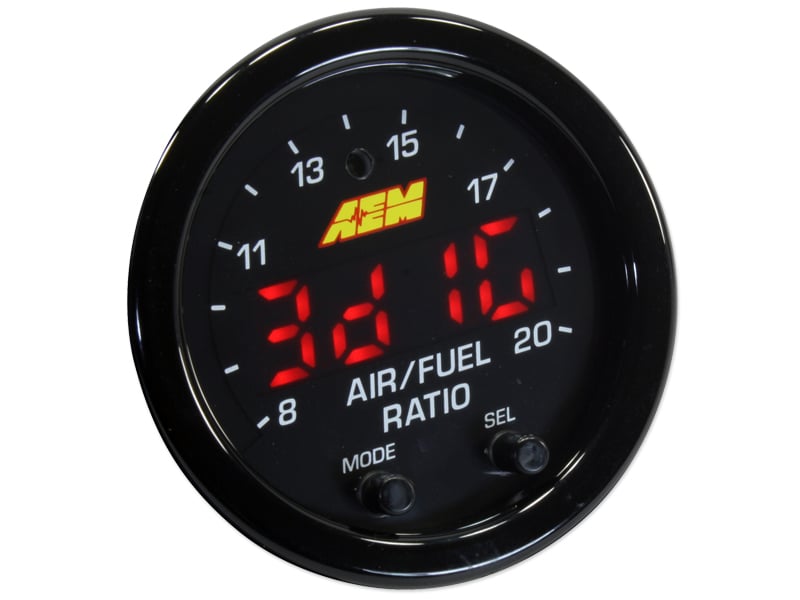 AEM Electronics Gauge Air/Fuel Ratio, X Series, In Dash 2-1/16 in, 8 to 20 Range - 30-0300
