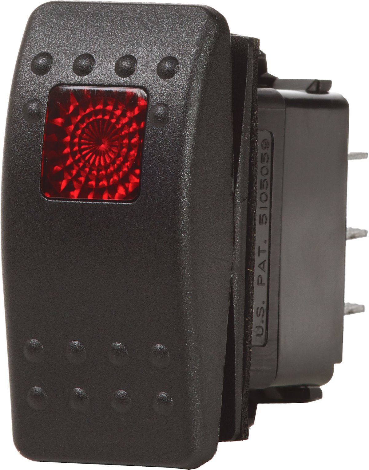 Blue Sea Multi Purpose Switch, 20 amp At 12 V/15 amp At 24 V, Red LED, Black - 7929-BSS