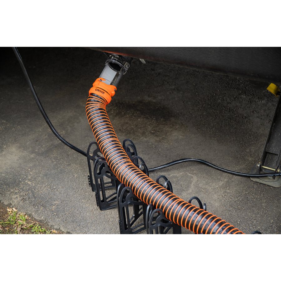 Camco Sewer Hose Support, Holds 10 ft Hose, Black - 43031