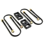 ReadyLIFT Leaf Spring Block Kit, 1 in Rear Lift, Includes 2 Rear Blocks/4 U-Bolts and Hardware - 66-1201