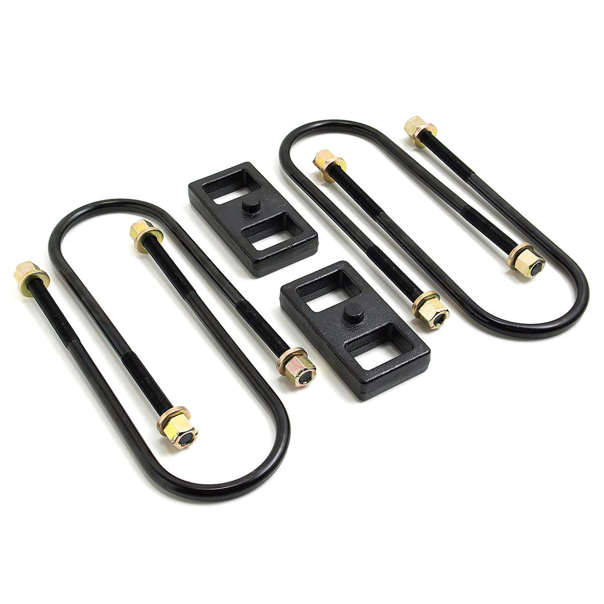 ReadyLIFT Leaf Spring Block Kit, 1 in Rear Lift, Includes 2 Rear Blocks/4 U-Bolts and Hardware - 66-1201