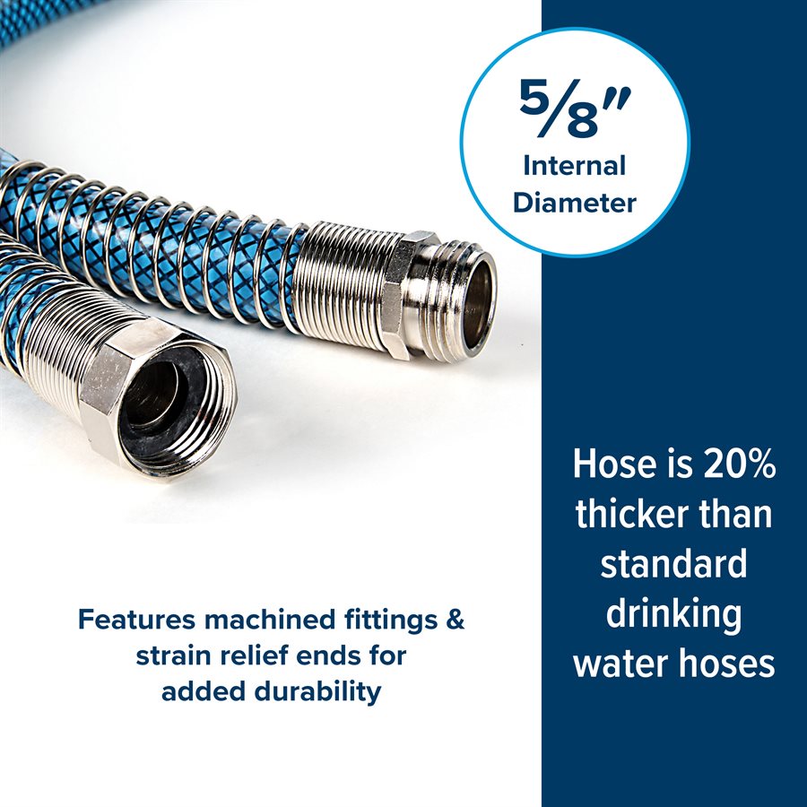 Camco Fresh Water Hose, 5/8 in Internal Diameter, 35 ft Length, 100 PSI Working Pressure - 22843