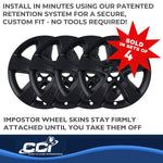 Coast2Coast Wheel Skin, 17 in, 5 Spokes, Gloss Black, Set Of 4 - IWCIMP352BLK