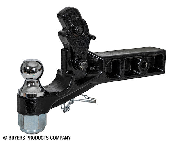 Buyers Products Pintle Hook, 2-1/2 in Receiver Mount, 10 Ton Combination Hitch, 20000 lb Towing Capacity - RM102000