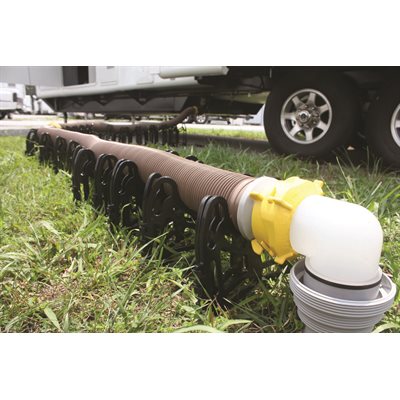 Camco Sewer Hose, 20 ft Extended Length, 3 in Diameter, 15 Mil HTS Vinyl - 39625
