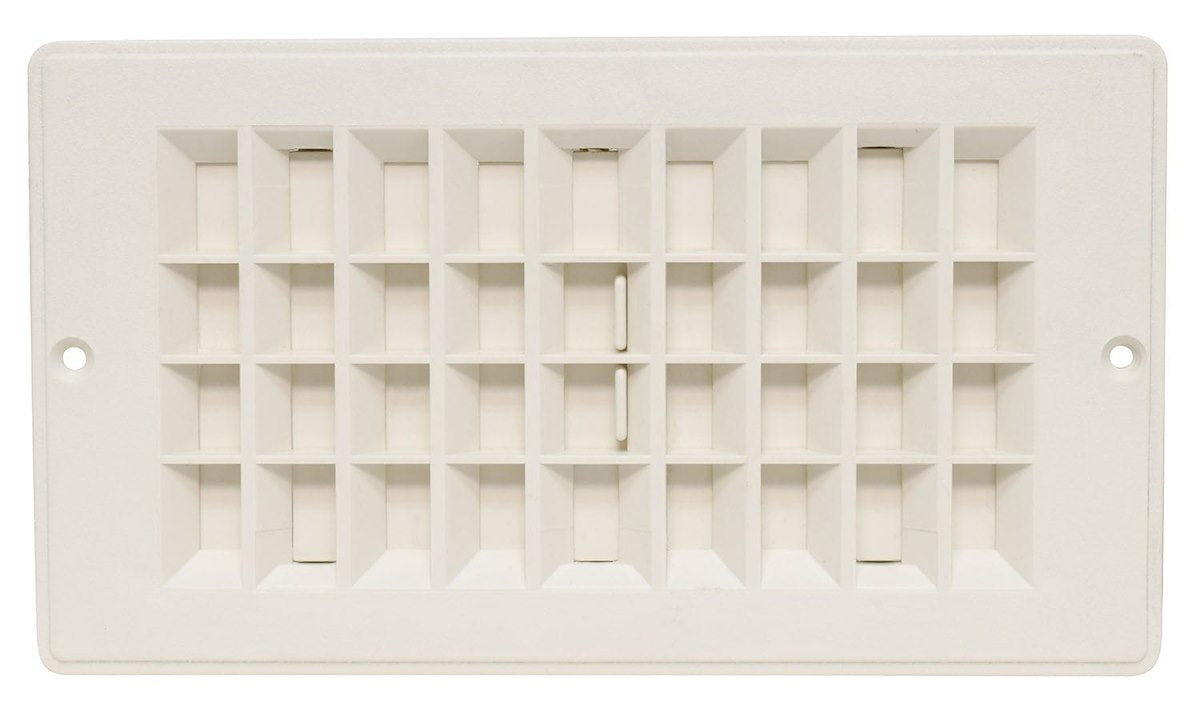 Valterra Heating/Cooling Register, 4 in Width x 8 in Length, White - A10-3364VP