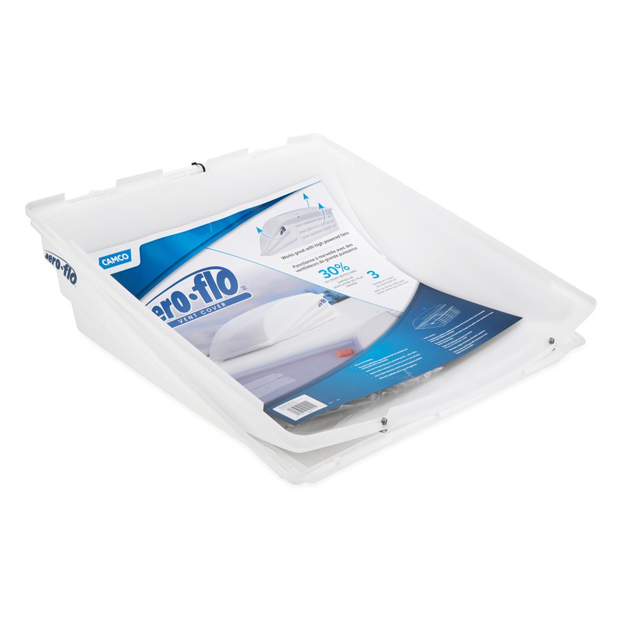 Camco Roof Vent Cover, For 14 in x 14 in Vents, 22-1/2 in Length x 20 in Width x 9 in Height, White - 40421