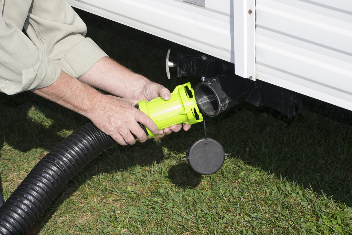 Thetford/ Norcold Sewer Hose, 10 ft Extended Length, 3 in Diameter, Black/Green - 50328