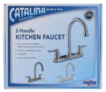 Phoenix Products Faucet, 9 in Hi-Arc Spout, 2 Brushed Nickel Plated Lever Handles, 2 Hole Application - PF221403