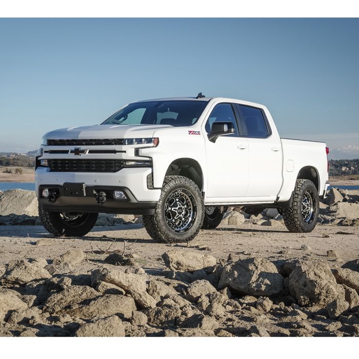 ReadyLIFT Lift Kit Suspension, 4 in Front Lift, 3 in Rear Lift, Black Components - 69-39400
