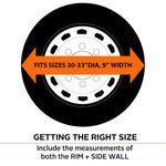 Classic Accessories Tire Cover, For 30 in To 33 in Wheel Diameter/9 in Tire Width, Snow White, Pack Of 2 - 76260