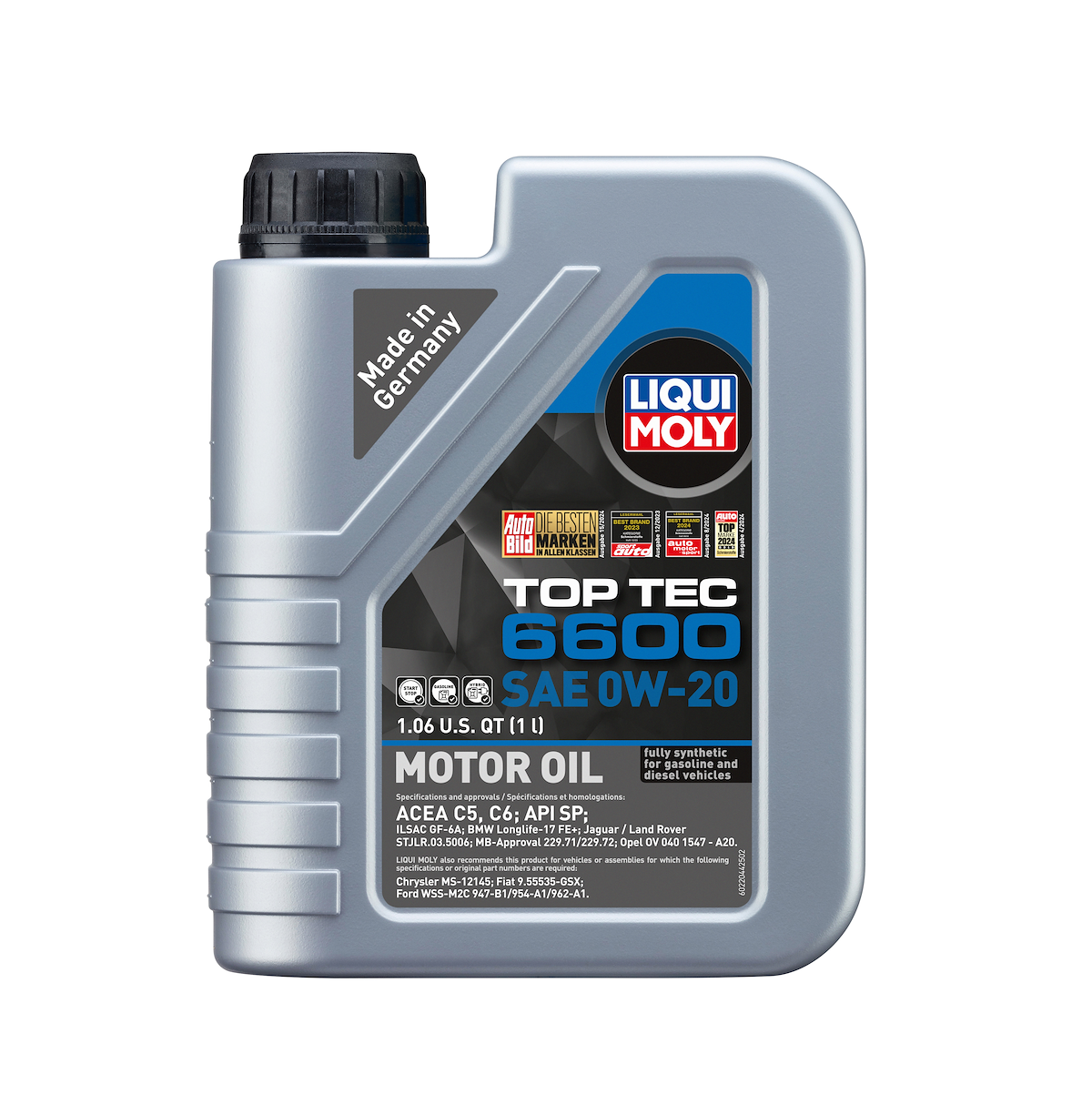 Liqui Moly Oil, Top Tec 6600, SAE 0W-20, 1 Liter Bottle - 22044