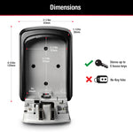 Master Lock Starter Sentry Key Storage Case, 2-1/4 Ich Width x 3-1/4 in Height x 1 in Depth Internal Dimension, Black - 5401D