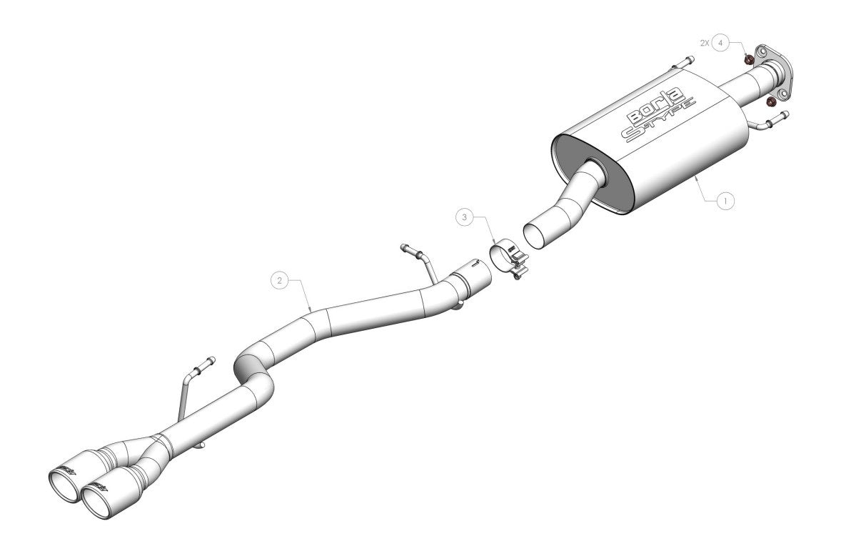 Borla Exhaust System Kit 140947BC product image 2