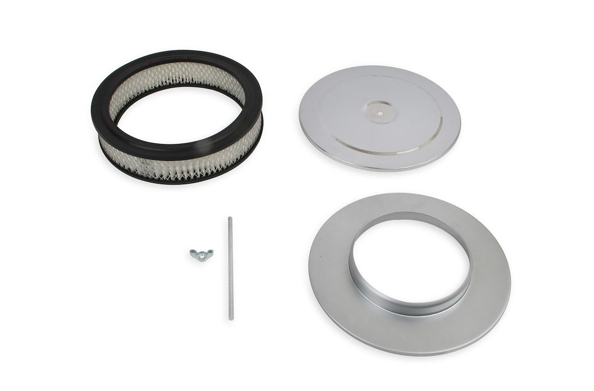 Mr. Gasket Air Cleaner Assembly, Fits 2/3/4 Barrel Carburetors, 5-1/8 in Flange, 9 in Diameter X 2 in Height - 1487