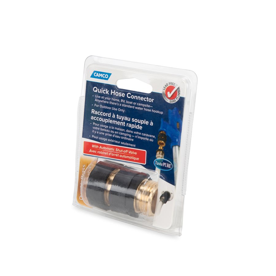 Camco Fresh Water Hose Connector, Brass, Complies With CA and VT Regulations For Brass Content - 20135