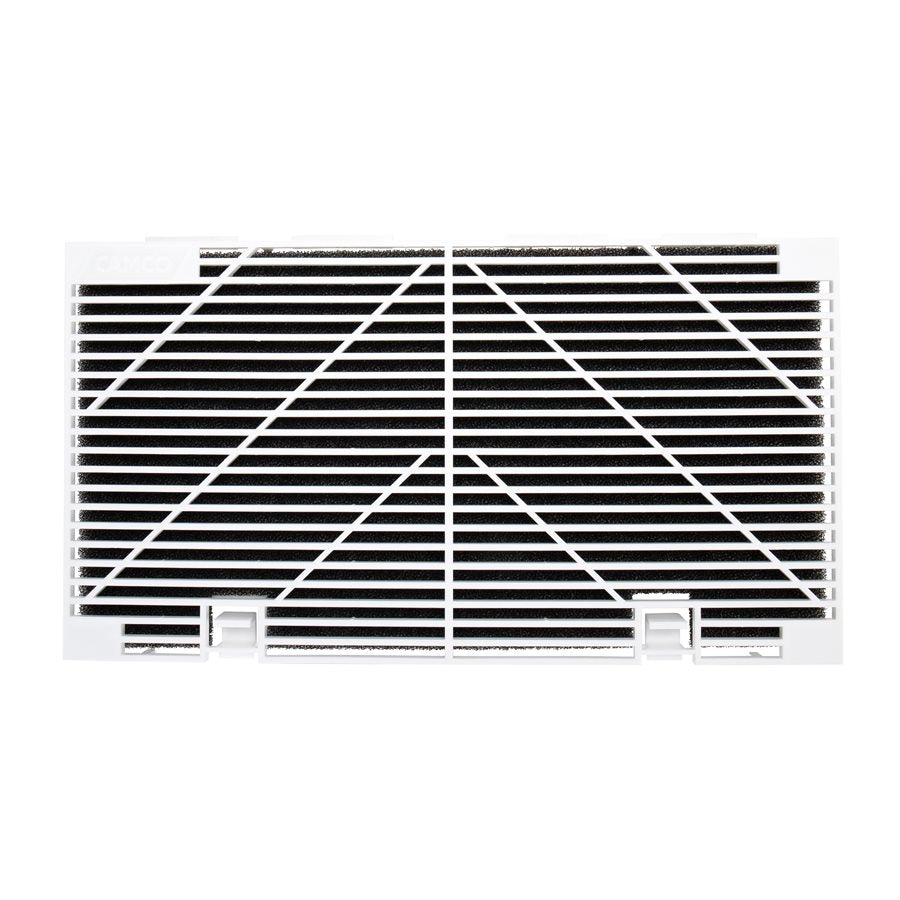 Camco Air Conditioner Ceiling Assembly Grille, 14-1/8 in Length x 7-11/16 in Width, White, With 1 Grille And 1 Filter - 40409