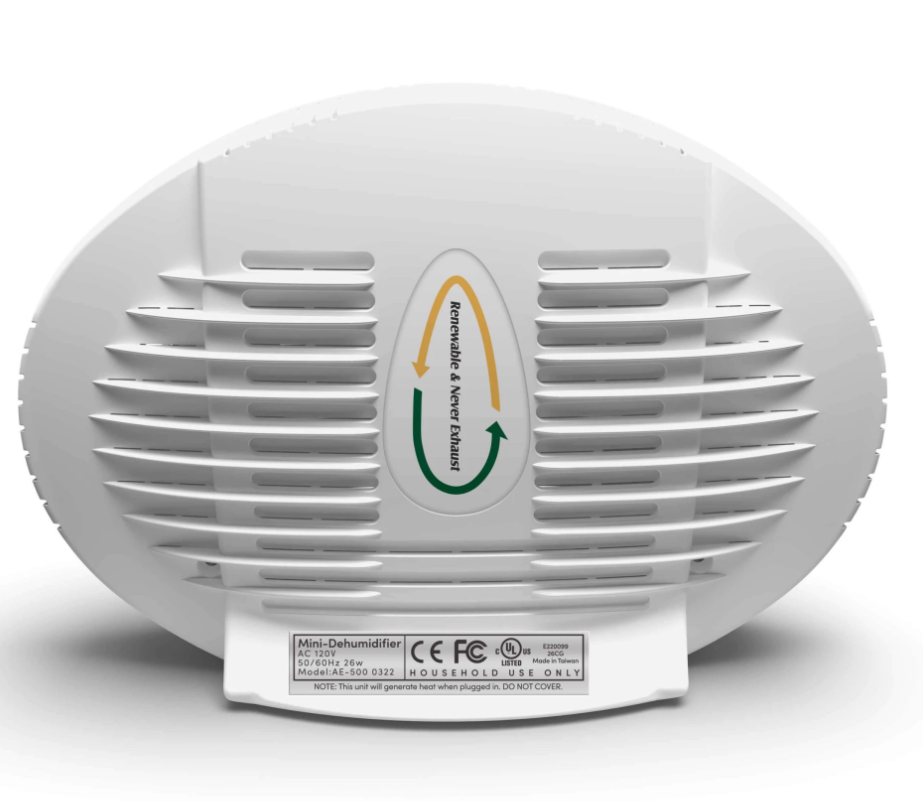 Eva-Dry Dehumidifier, 5-1/2 in Width x 5-1/2 in Height x 2-1/2 in Depth, 6 To 8 oz Moisture Removal Capacity - E-500