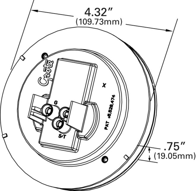 Grote Industries Trailer Light, LED Bulbs, Red Lens, 4.3 Inch Diameter - G4002-5