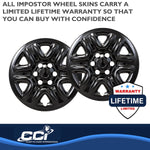 Coast2Coast Wheel Skin, 18 in, 6 Spokes, Gloss Black, Set Of 4 - IWCIMP103BLK