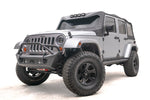 Fab Fours Bumper, Stubby Series, Black Powder Coated 3/16 in Plate Steel - JK07-B1952-1
