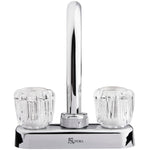 Dura Faucet Faucet, 6 in Hi-Arc Spout, 2 Clear Crystal Acrylic Knob Handle, Chrome Plated/Plastic Body/Brass Spout - DF-PB150A-CP