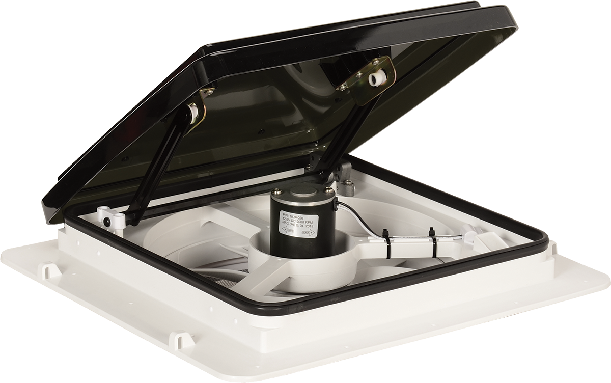 MaxxAir Ventilation Solutions Roof Vent, For 14 in x 14 in, Fits 1-1/8 in To A Maximum Of 6-1/2 in, With 4-Speed Fan - 00B04401K