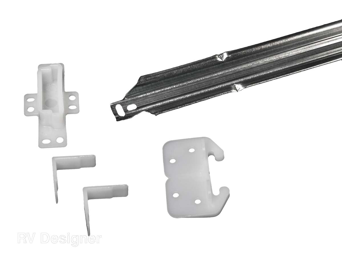 RV Designer Drawer Slide, Use With Drawers Up to 24 in Length, With Rear Socket/2 Corner Slides/24 in Rail - H303