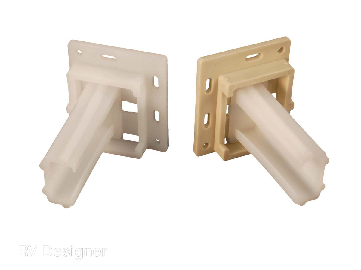 RV Designer Drawer Slide Socket, Fits 7/8 in Slides, 4 Way Adjustable Base, Set of 2 - H306