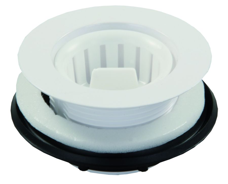 JR Products Sink Strainer, Fits Up to 2 in Drain Opening, White - 95015