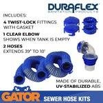 Duraflex Sewer Hose, 20 ft Extended Length, 76 in Compressed Length, 3 in Hose Diameter - 22006